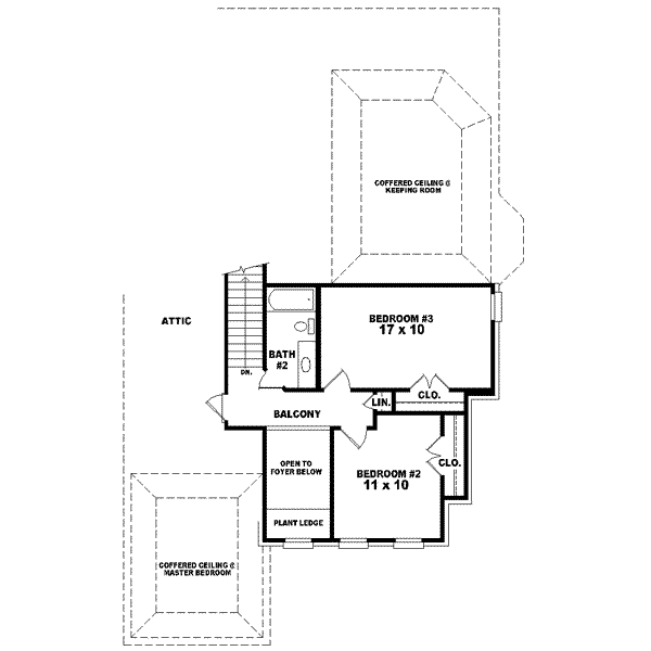 Floor Plan - Upper Floor for Traditional House Plan #81-528 - 3 bed, 2.5 bath