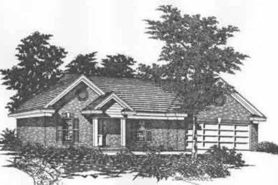 Exterior - Front Elevation for Traditional House Plan #329-149 - 3 bed, 2 bath