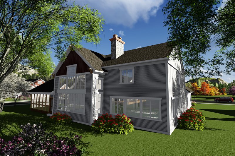 Architectural House Design - Exterior - Rear Elevation for Craftsman House Plan #70-1292 - 4 bed, 3.5 bath