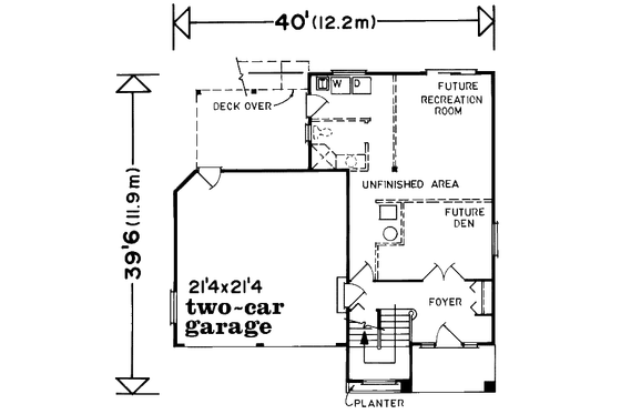 Floor Plan - Main Floor for Traditional House Plan #47-582 - 3 bed, 2 bath
