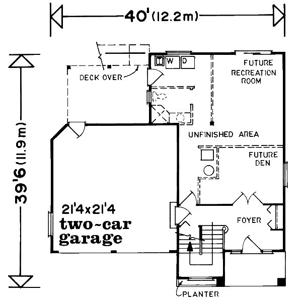 Floor Plan - Main Floor for Traditional House Plan #47-582 - 3 bed, 2 bath