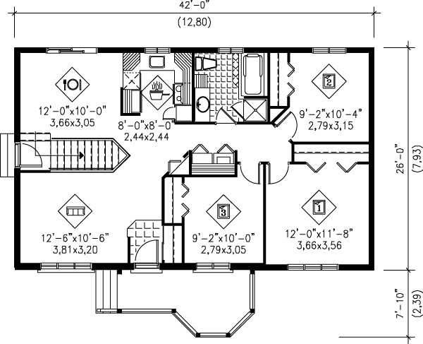 Cottage Floor Plan - Main Floor Plan #25-172