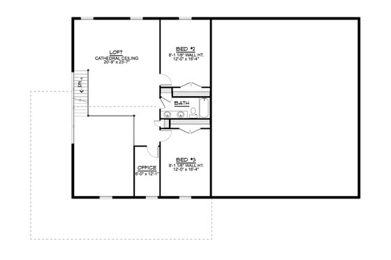 Floor Plan - Upper Floor for Farmhouse House Plan #1064-185 - 3 bed, 2.5 bath