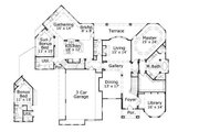 European Style House Plan - 5 Beds 3 Baths 4505 Sq/Ft Plan #411-210 