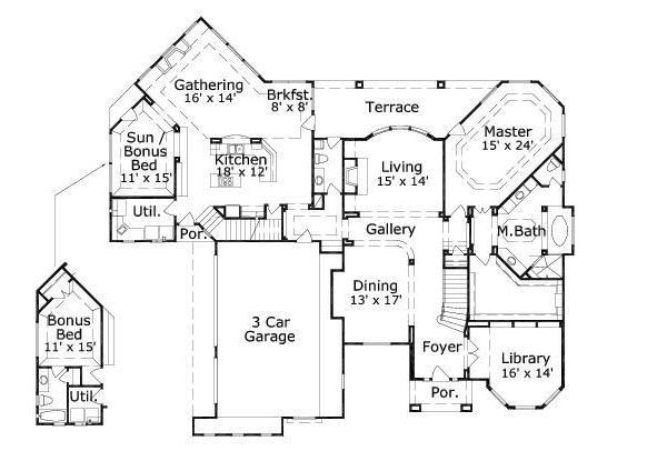 European Floor Plan - Main Floor Plan #411-210