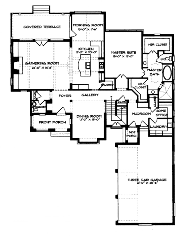 Dream House Plan - European Floor Plan - Main Floor Plan #413-832