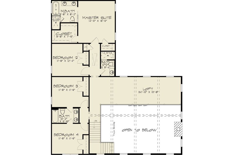 Home Plan - Floor Plan - Upper Floor for Farmhouse House Plan #1095-2 - 5 bed, 4.5 bath