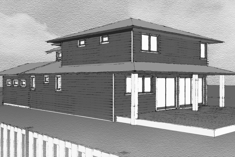 House Blueprint - Exterior - Other Elevation 2 for European House Plan #1101-16 - 4 bed, 3.5 bath