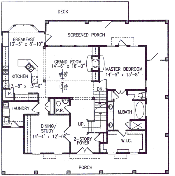 Southern Floor Plan - Main Floor Plan #54-119