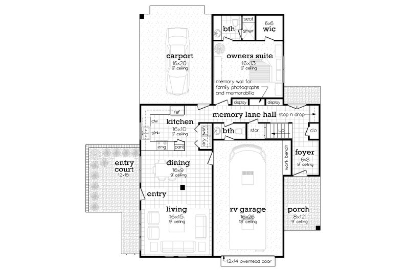 House Design - Floor Plan - Main Floor for Barndominium House Plan #45-625 - 3 bed, 2.5 bath