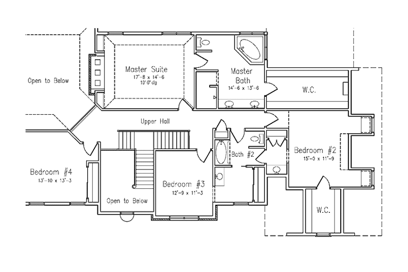 Dream House Plan - Floor Plan - Upper Floor for European House Plan #994-16 - 4 bed, 3 bath