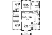 European Style House Plan - 3 Beds 2.5 Baths 1754 Sq/Ft Plan #455-711 Floor 