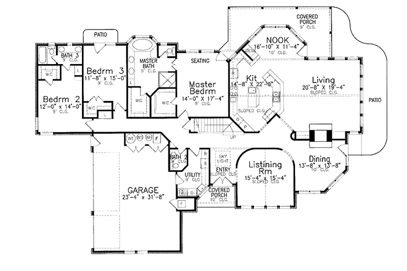 Home Plan - Floor Plan - Main Floor for Contemporary House Plan #52-274 - 3 bed, 3.5 bath