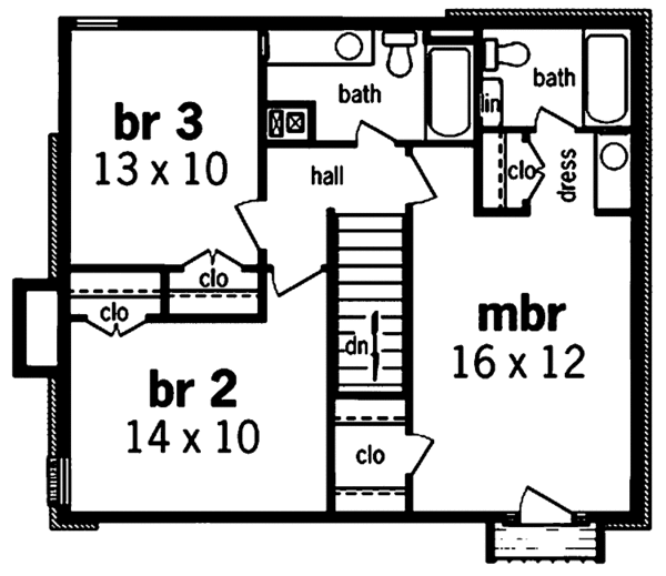 Architectural House Design - Contemporary Floor Plan - Upper Floor Plan #45-415