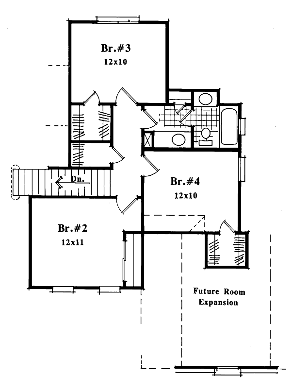 House Design - Traditional Floor Plan - Upper Floor Plan #41-150