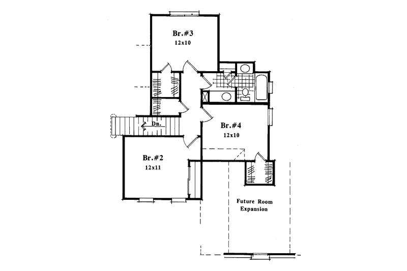 Dream House Plan - Floor Plan - Upper Floor for Traditional House Plan #41-150 - 4 bed, 2.5 bath