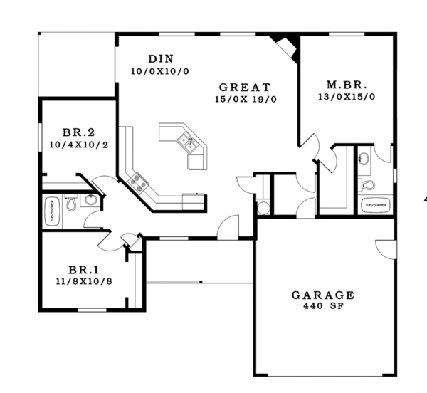 Craftsman Floor Plan - Main Floor Plan #943-48