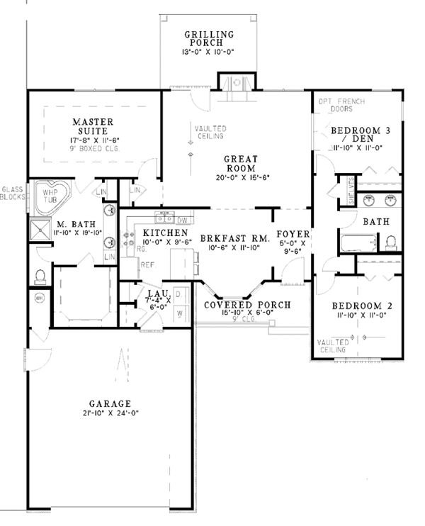 Dream House Plan - Ranch Floor Plan - Main Floor Plan #17-3210