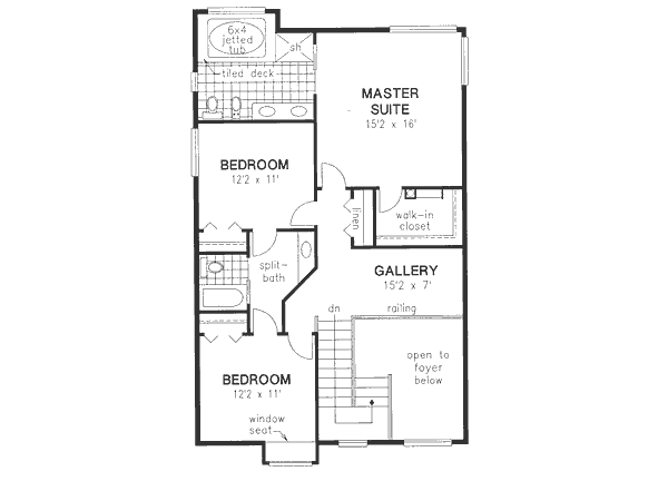 Traditional Floor Plan - Upper Floor Plan #18-9257