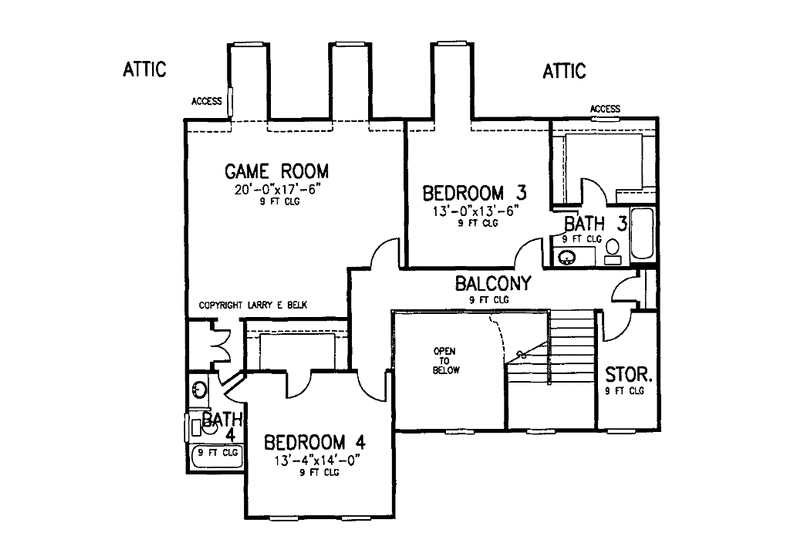 Home Plan - Floor Plan - Upper Floor 1 for Country House Plan #952-231 - 4 bed, 4.5 bath