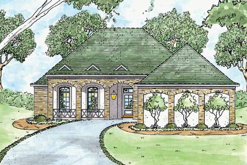Home Plan - Country Exterior - Front Elevation Plan #36-573