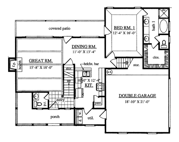 House Plan Design - Country Floor Plan - Main Floor Plan #42-597
