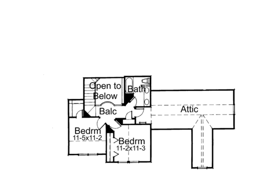 Floor Plan - Upper Floor for Craftsman House Plan #120-198 - 3 bed, 2.5 bath
