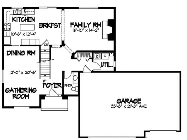 Architectural House Design - Colonial Floor Plan - Main Floor Plan #320-871