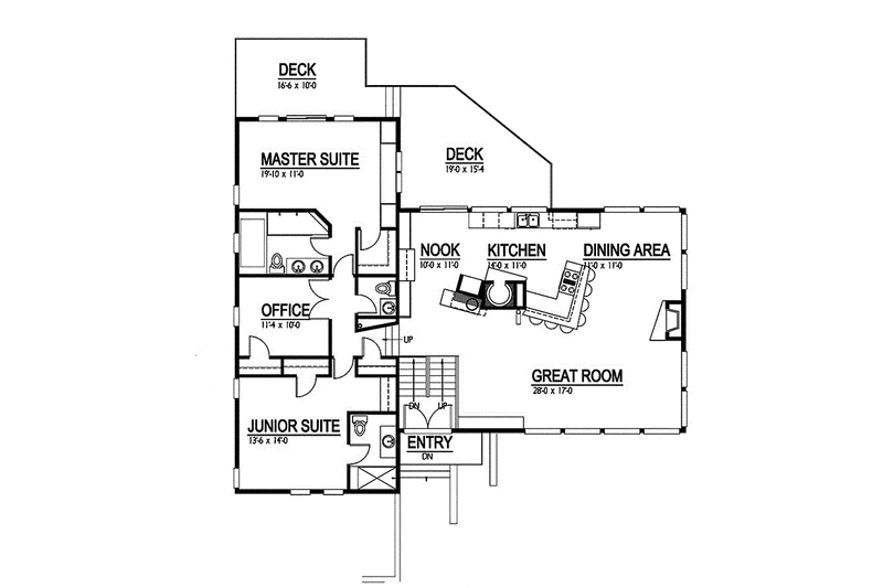 Home Plan - Floor Plan - Main Floor for Traditional House Plan #569-26 - 3 bed, 3.5 bath