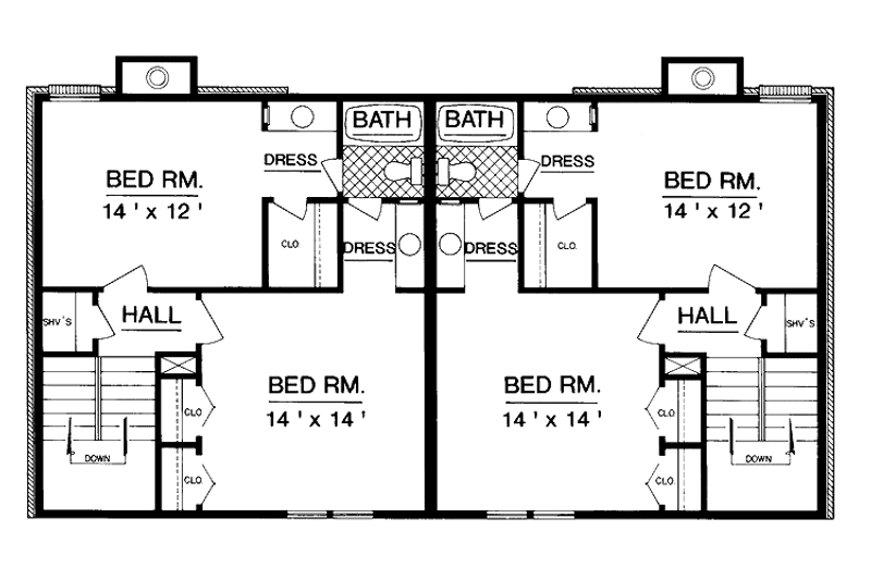 Home Plan - Floor Plan - Upper Floor for Country House Plan #45-408 - 4 bed, 2 bath