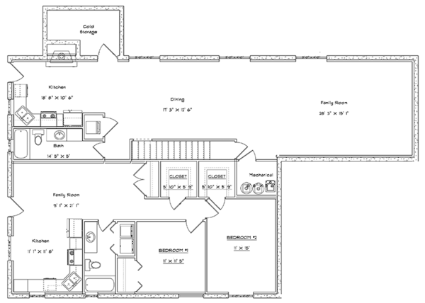 Architectural House Design - Traditional Floor Plan - Lower Floor Plan #1060-20
