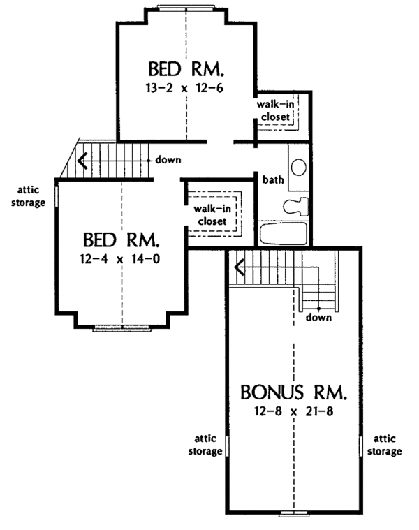 Traditional Floor Plan - Upper Floor Plan #929-178