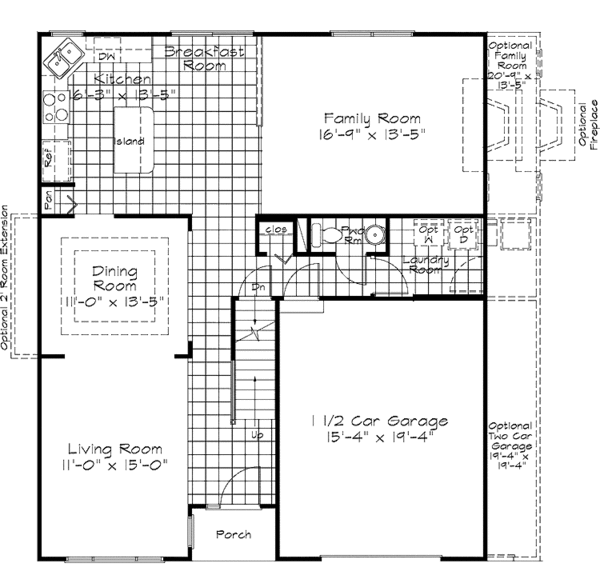 Home Plan - Colonial Floor Plan - Main Floor Plan #320-904