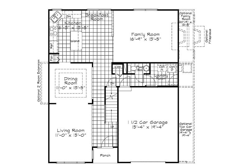 Dream House Plan - Floor Plan - Main Floor for Colonial House Plan #320-904 - 3 bed, 2.5 bath