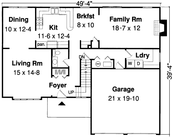 Traditional Floor Plan - Main Floor Plan #312-171