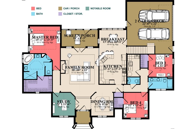 Architectural House Design - Floor Plan - Main Floor for Traditional House Plan #63-403 - 3 bed, 2 bath