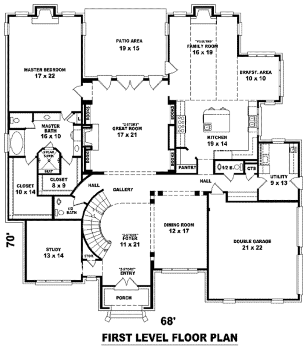 European Style House Plan - 4 Beds 4 Baths 4997 Sq/Ft Plan #81-1349 ...