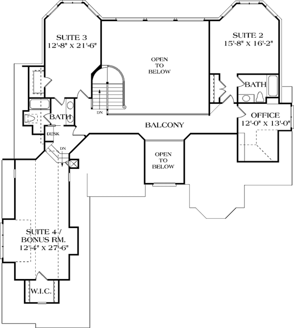 Dream House Plan - Traditional Floor Plan - Upper Floor Plan #453-398