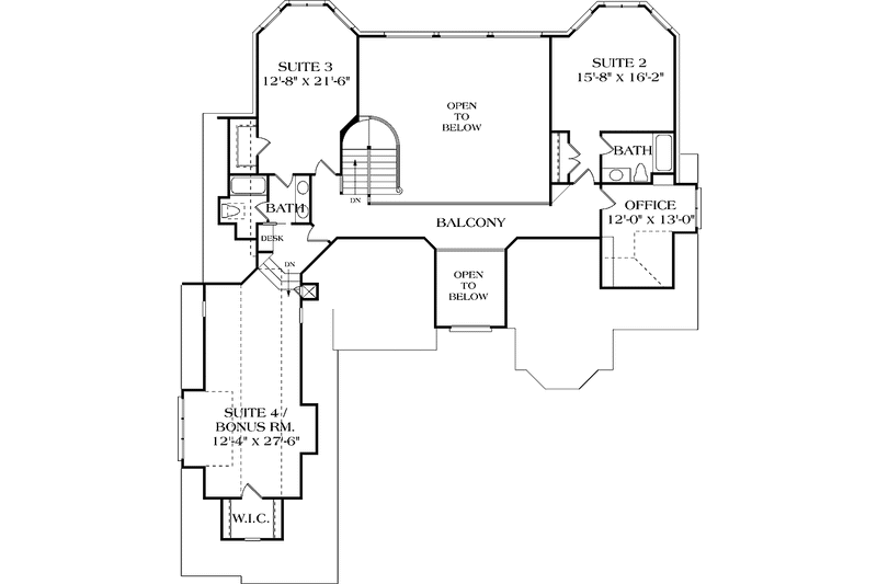 Dream House Plan - Floor Plan - Upper Floor for Traditional House Plan #453-398 - 3 bed, 3.5 bath