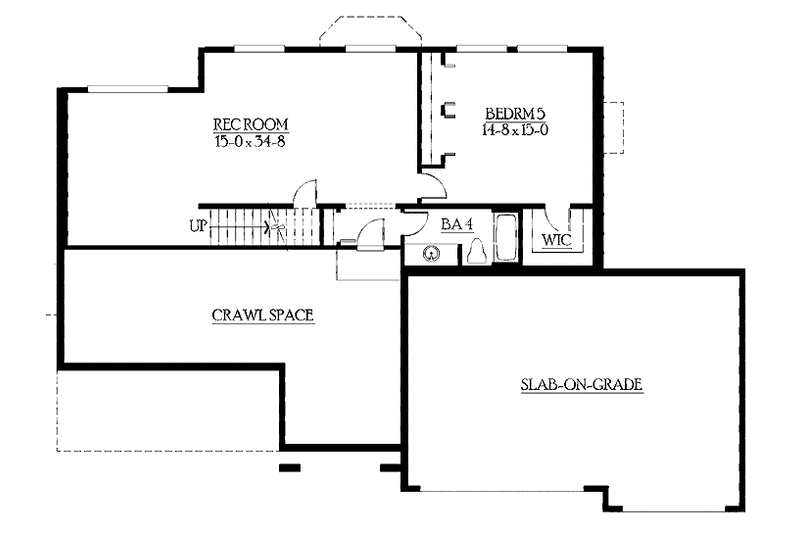 Dream House Plan - Floor Plan - Lower Floor for Craftsman House Plan #132-390 - 5 bed, 3.5 bath