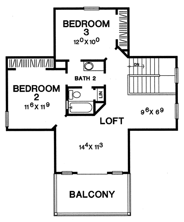 Architectural House Design - Country Floor Plan - Upper Floor Plan #472-396