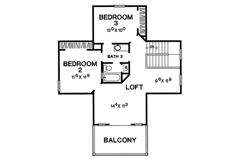 Dream House Plan - Floor Plan - Upper Floor for Country House Plan #472-396 - 3 bed, 2.5 bath