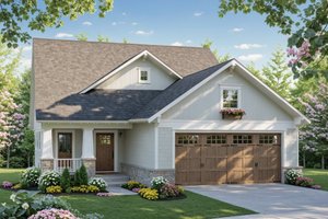 House Blueprint - Craftsman Exterior - Front Elevation Plan #21-553