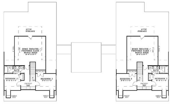 Architectural House Design - Country Floor Plan - Upper Floor Plan #17-2820