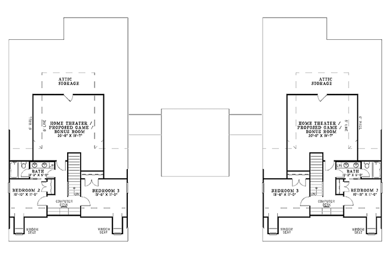 Home Plan - Floor Plan - Upper Floor for Country House Plan #17-2820 - 6 bed, 6 bath