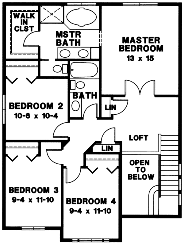 House Plan Design - Craftsman Floor Plan - Upper Floor Plan #966-30