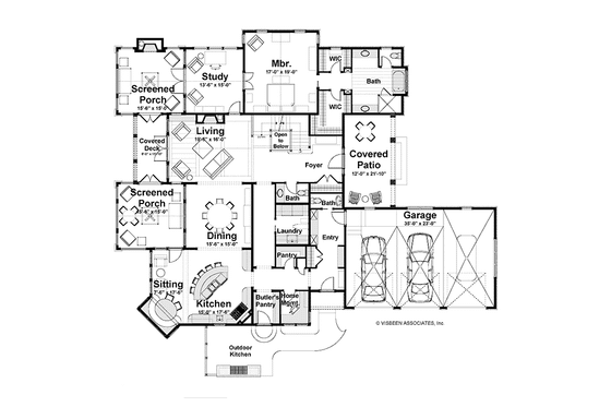 Floor Plan - Main Floor for Country House Plan #928-231 - 3 bed, 3 bath