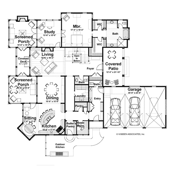 Country Floor Plan - Main Floor Plan #928-231