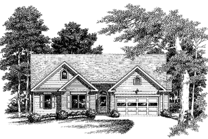 Exterior - Front Elevation 3 for Colonial House Plan #927-388 - 3 bed, 2 bath