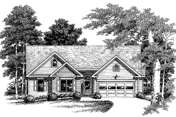 Exterior - Front Elevation 3 for Colonial House Plan #927-388 - 3 bed, 2 bath